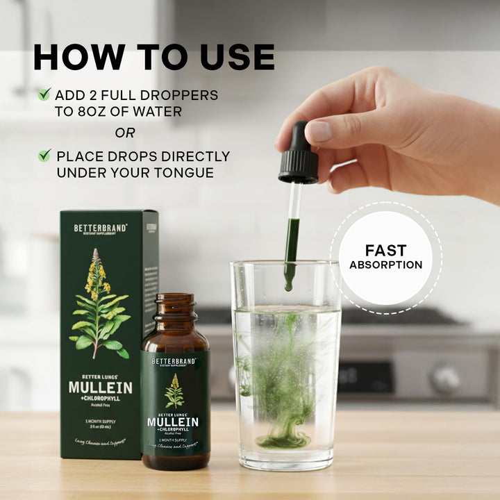 Betterbrand Mullein Drops, Alcohol-Free, Chlorophyll