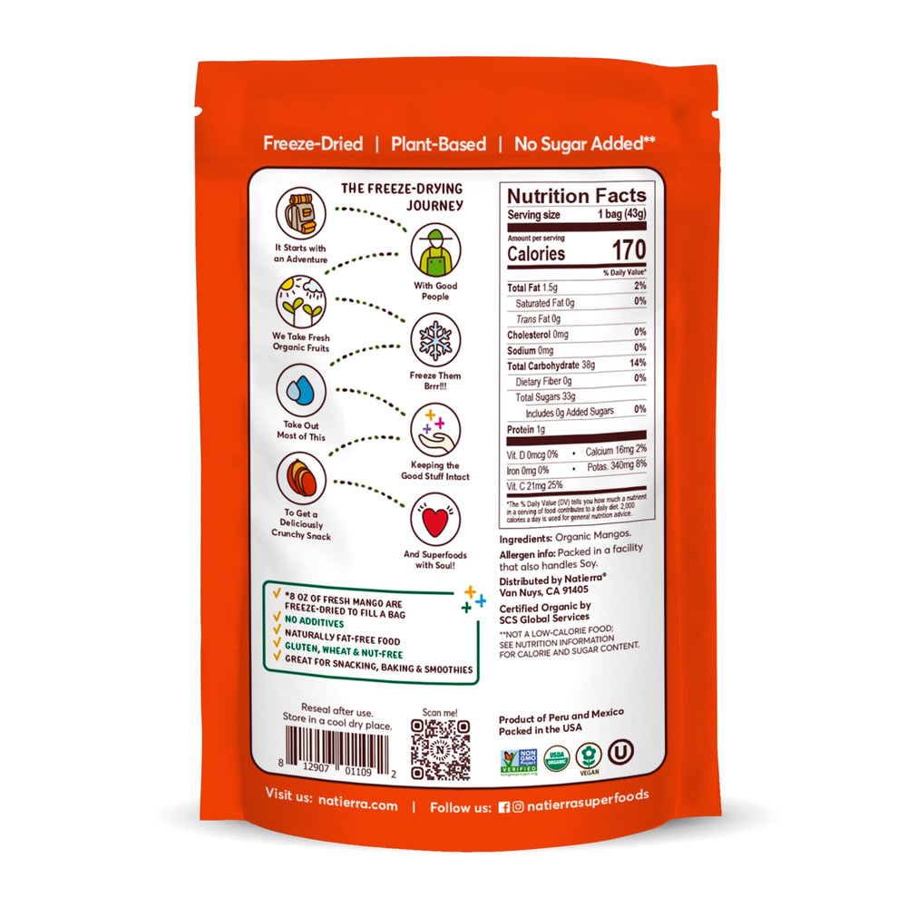 Natierra Organic Freeze-Dried Mangos, 1.5 oz