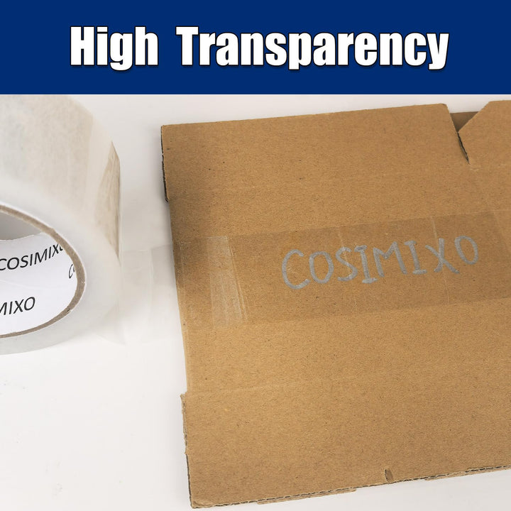 COSIMIXO Heavy Duty Packing Tape, Clear, 2.7 mil, 1.88 in x 60 yd, 6 Count, Pack of 6