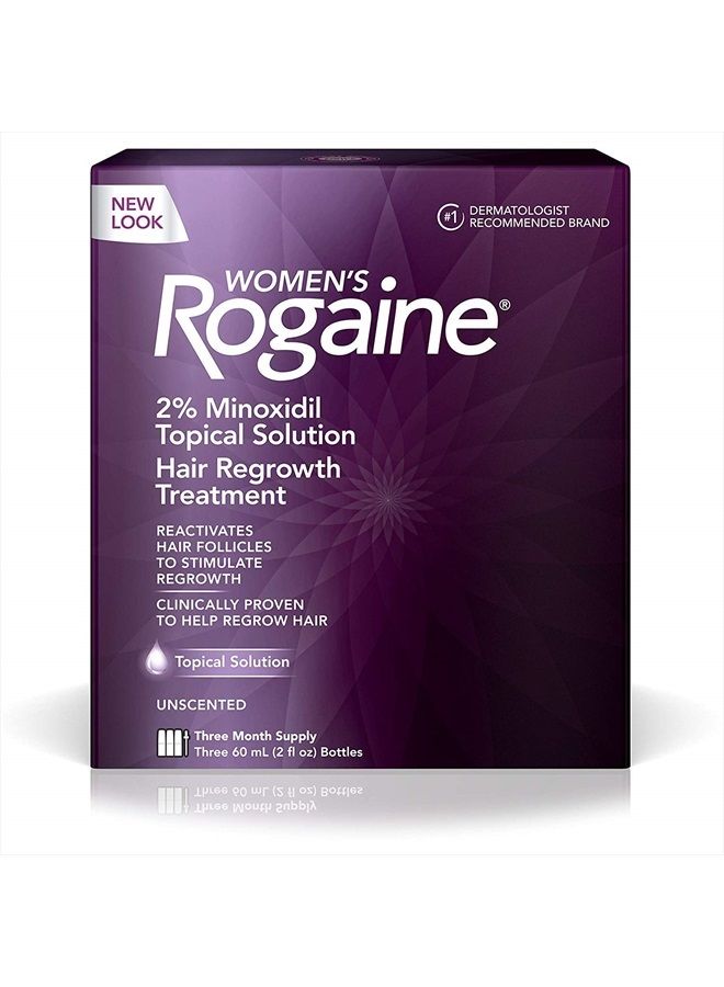 Rogaine Women's 2% Minoxidil Topical Solution, Unscented, 6 fl oz, Pack of 4