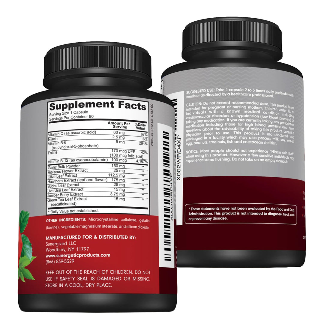 Sunergetic Blood Pressure Support Supplement, 90 Count