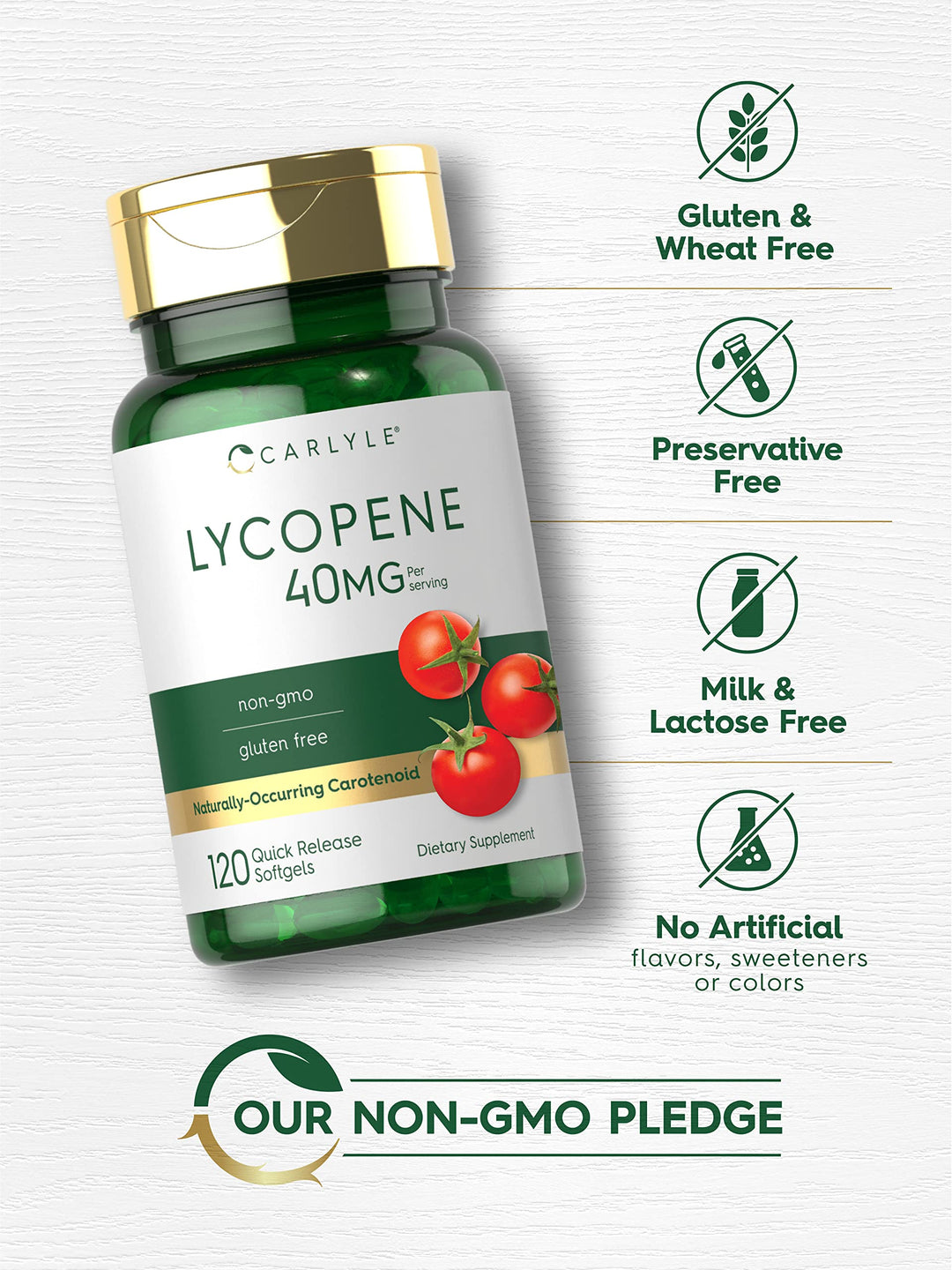 Carlyle Lycopene, 40 mg, 120 Count