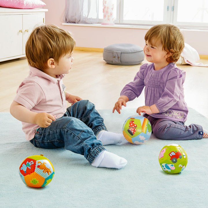 HABA Rainbow Soft Baby Ball, 4.5 in