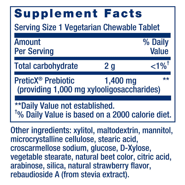 Life Extension Florassist Prebiotic Chewable, Strawberry, 60 Count