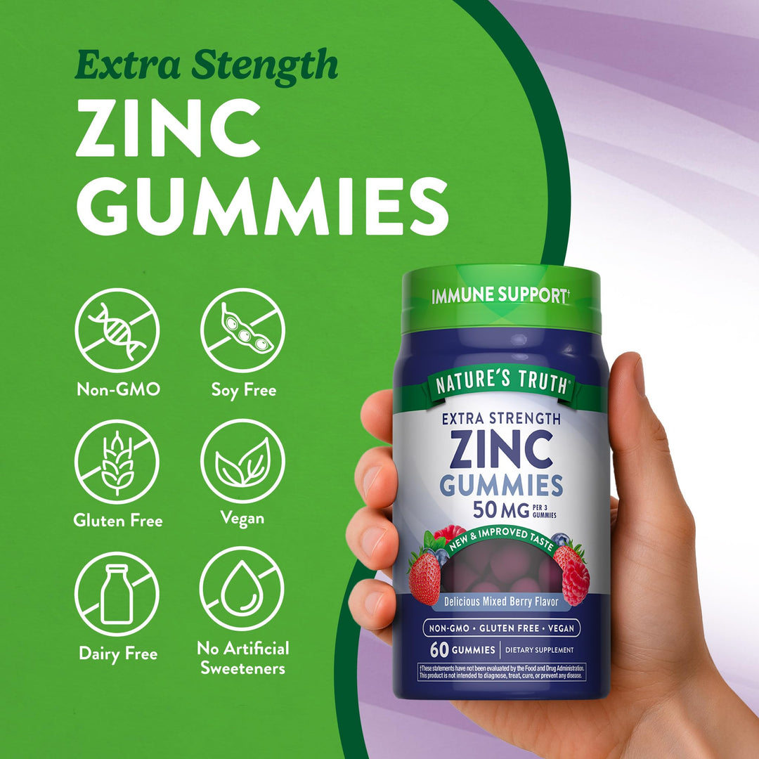 Nature's Truth Zinc Gummies, 50 mg, 60 Count