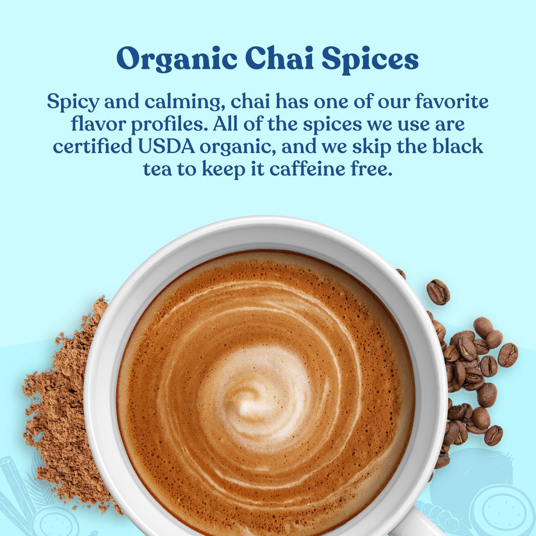Four Sigmatic Organic Instant Chai Latte, Decaf, 10 Count