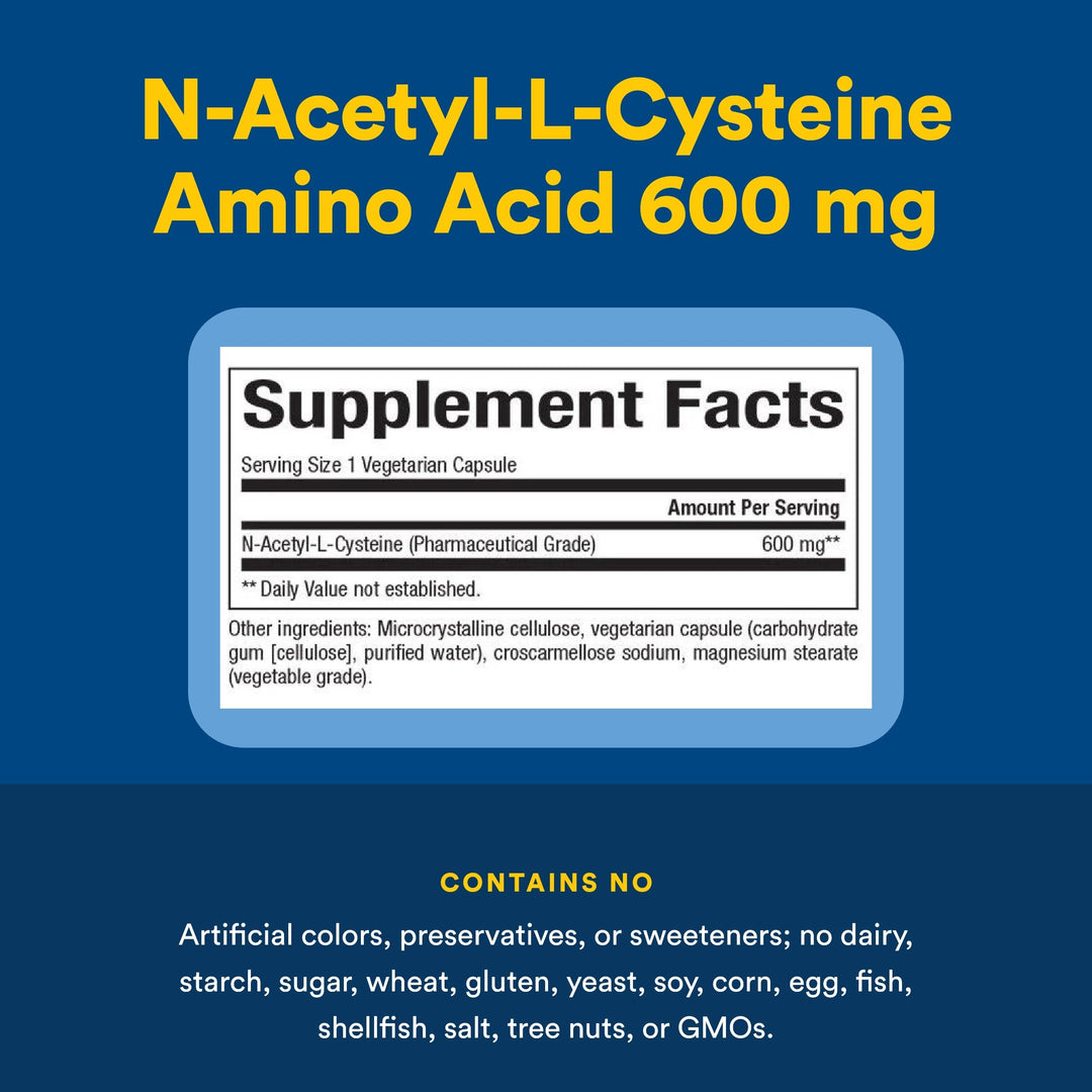 Natural Factors N-Acetyl-L-Cysteine, 600 mg, 60 Count