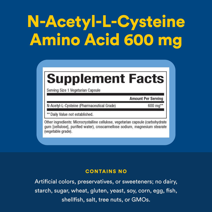 Natural Factors N-Acetyl-L-Cysteine, 600 mg, 60 Count