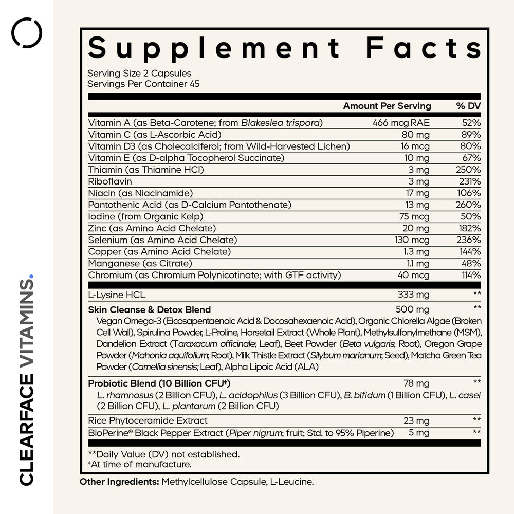 Codeage Clearface Pantothenic Acid Supplement, 90 Count
