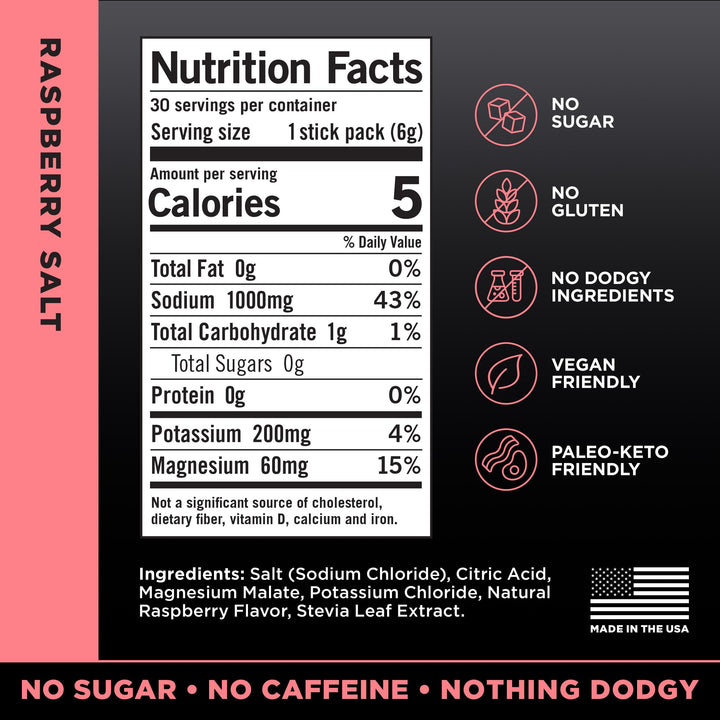 Drink LMNT Electrolyte Drink Mix, Raspberry Salt, 30 Count