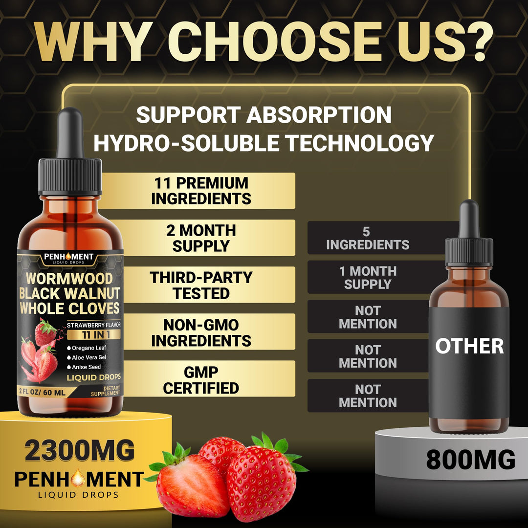 Penhoment Wormwood Liquid Drops, Strawberry, 2 fl oz