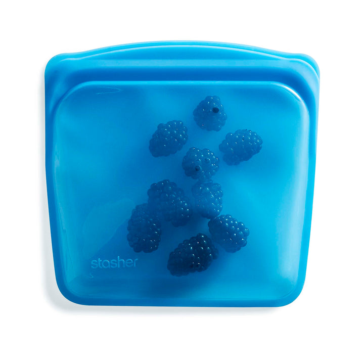 Stasher Reusable Silicone Sandwich Bag, Blueberry, 28 oz