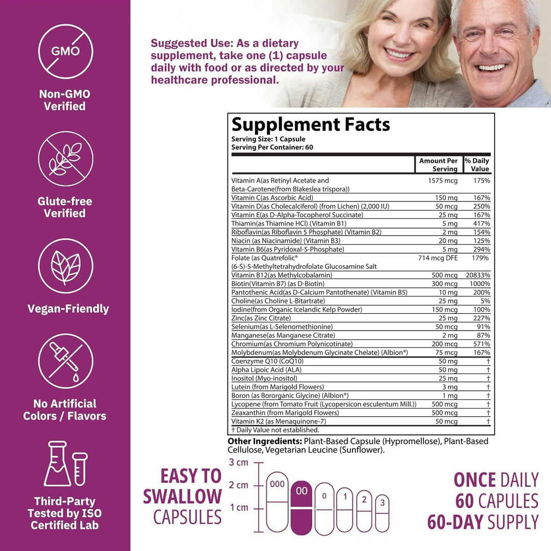 NatureGenX Just One Daily Methyl Multi MTFHR Supplement, 60 Count