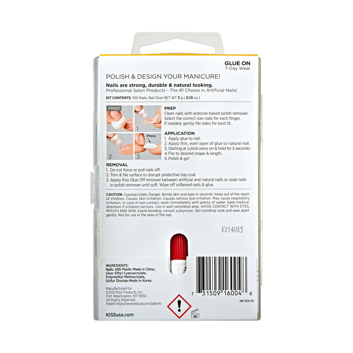 KISS Full Cover Oval Nails, 100 Count