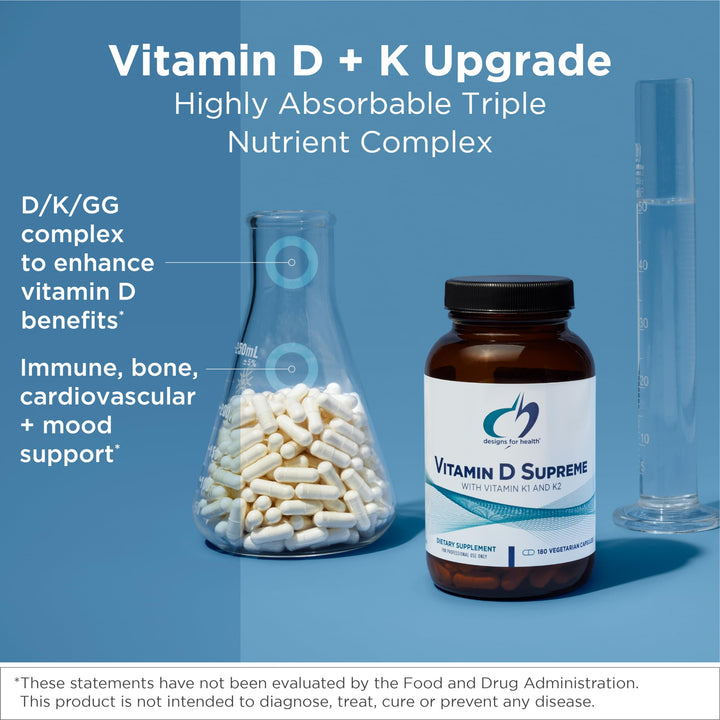 Vitamin D Supreme Vitamin D3 K2 Supplement, 5000 IU, 180 Count