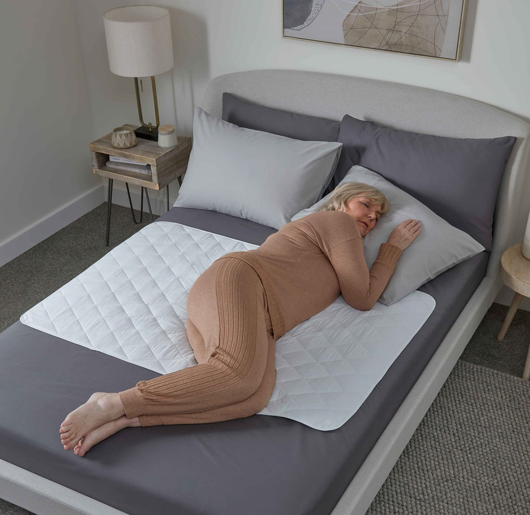GuardedSleep Waterproof Bed Protector Pad, White, Double and Single