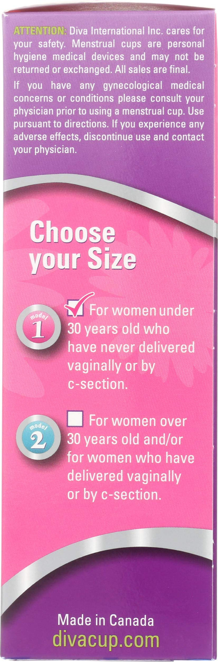 DivaCup Menstrual Cup, Model 2
