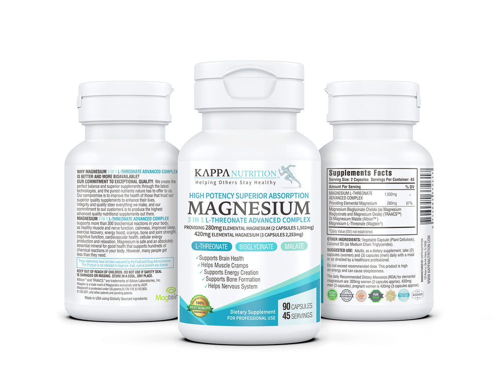 KAPPA NUTRITION Magnesium Complex Capsules, 90 Count