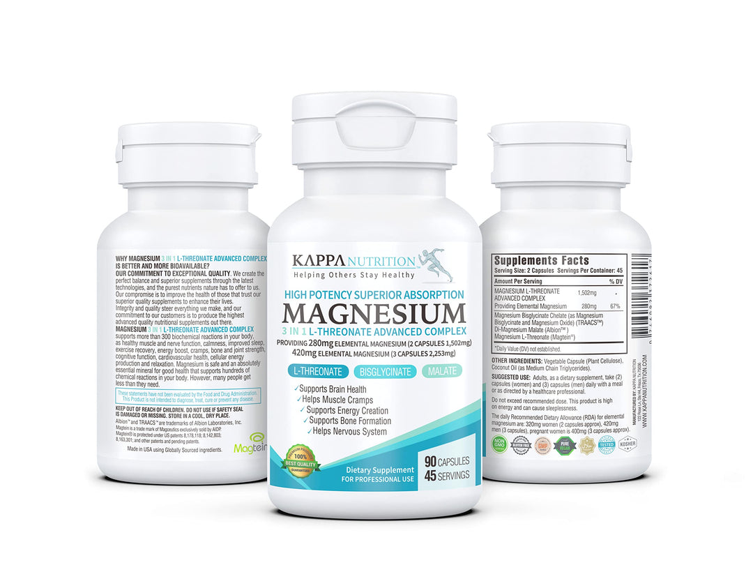 KAPPA NUTRITION Magnesium Complex Capsules, 90 Count