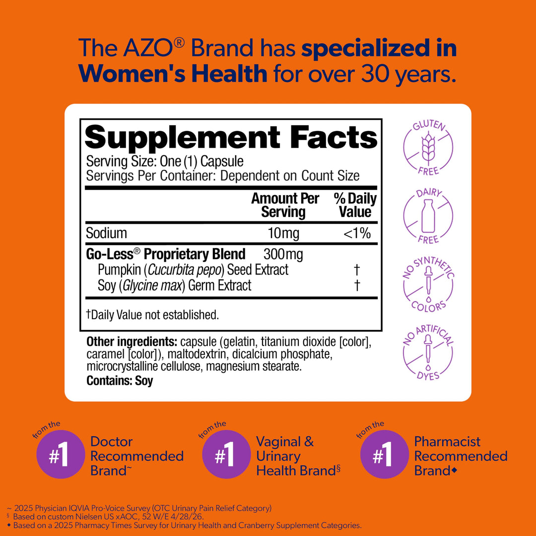 AZO Bladder Control With Go-Less, 72 Count