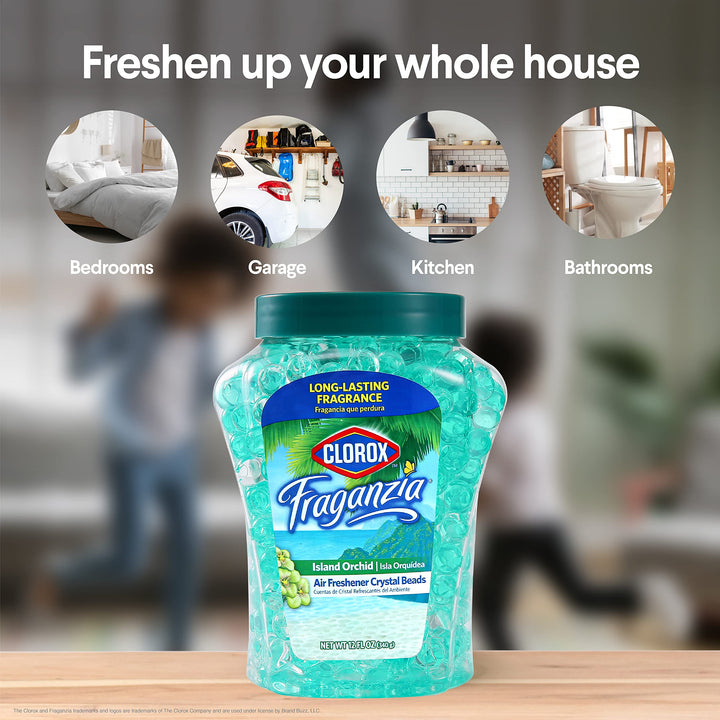 Clorox Fraganzia Crystal Beads Air Freshener, Island Orchid, 12 oz