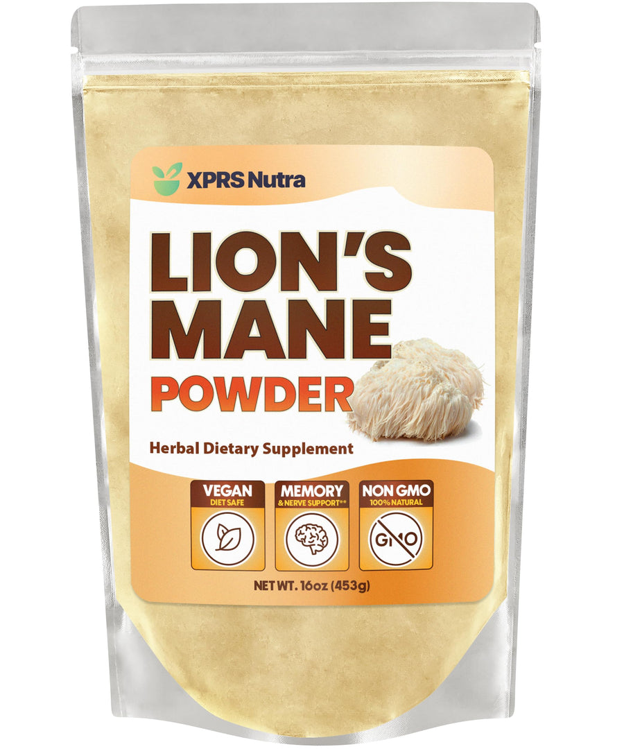 XPRS Nutra Organic Lion's Mane Mushroom Powder, 16 oz
