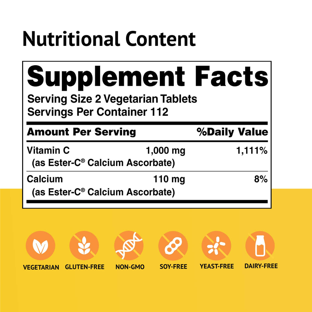 American Health Ester-C 500 mg Veg Tablets, 225 Count
