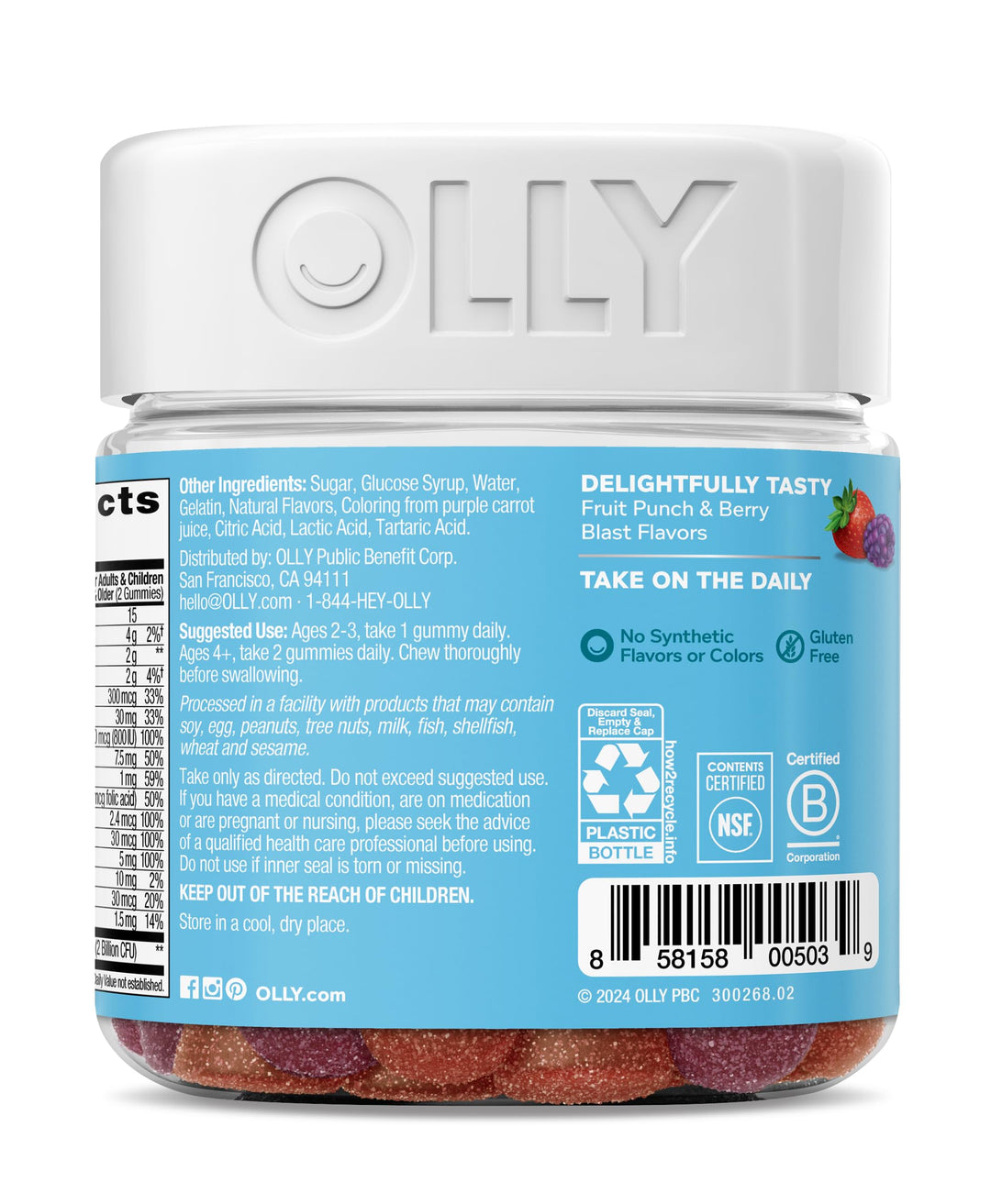 OLLY Kids Multivitamin And Probiotic Gummy, 70 Count