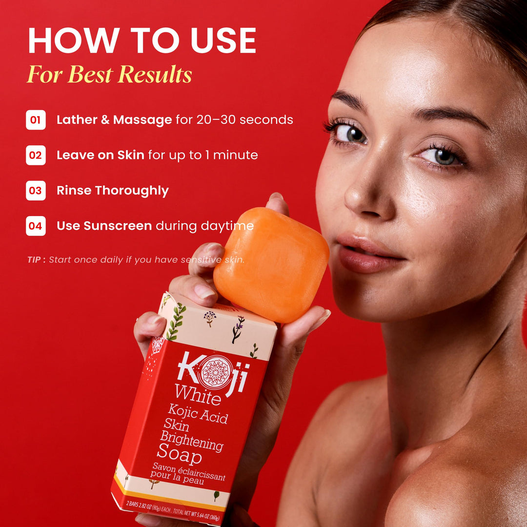 Koji White Pure Kojic Acid Soap, Tea Tree, Coconut Oil, Hyaluronic Acid, Vitamin C, 2.82 oz