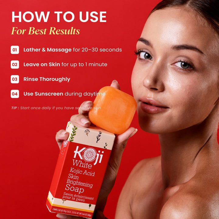 Koji White Pure Kojic Acid Soap, Tea Tree, Coconut Oil, Hyaluronic Acid, Vitamin C, 2.82 oz