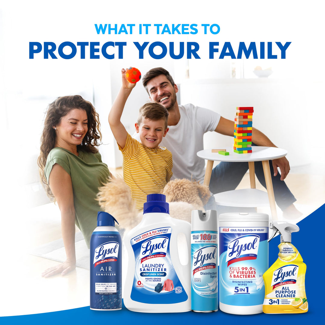 Lysol Disinfecting Wipes, Crisp Linen, 80 Count