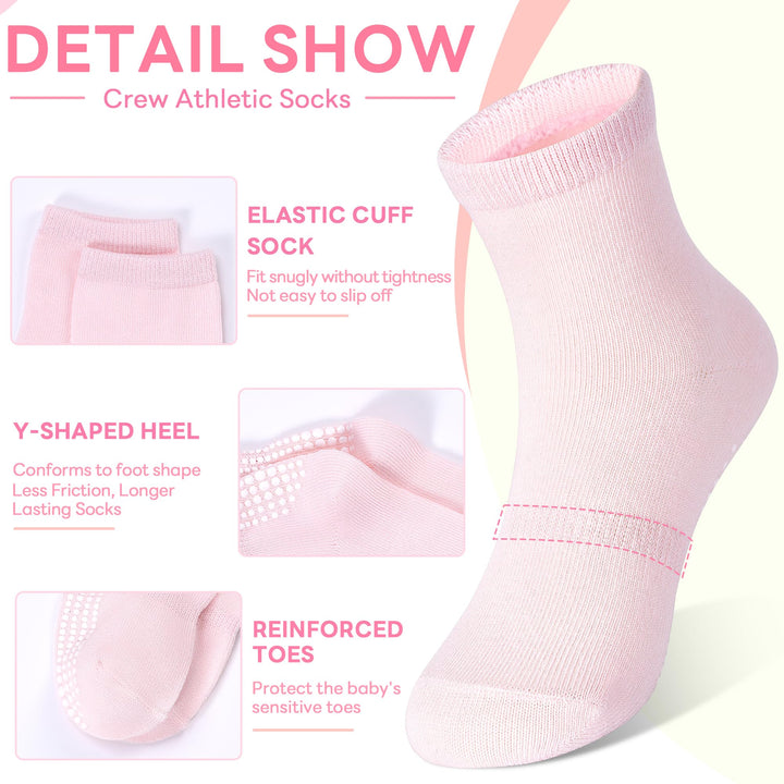 Tphon Kids Non Slip Grip Socks, 12 Count