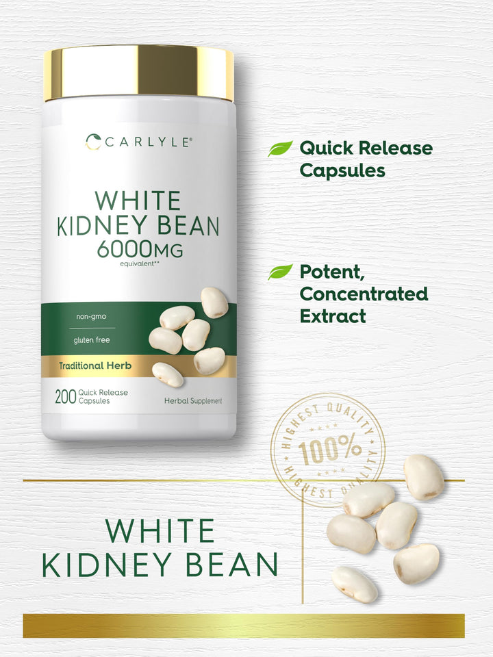 Carlyle White Kidney Bean Extract, 6000 mg, 200 Count