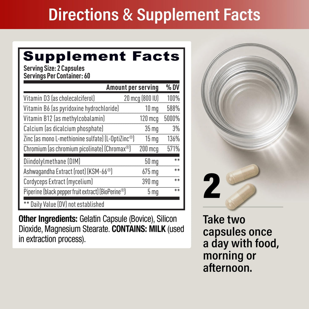 Weider Prime Testosterone Support, 120 Count