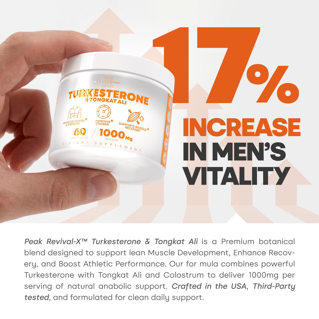 Peak Revival-X Turkesterone & Tongkat Ali, 1000 mg, 60 Count