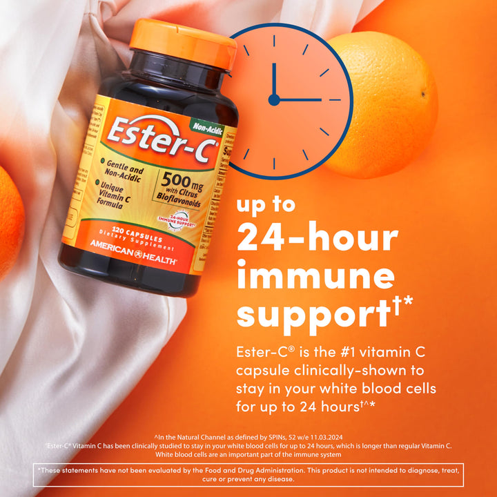 American Health Ester-C With Citrus Bioflavonoids Capsules, 500 mg, 120 Count