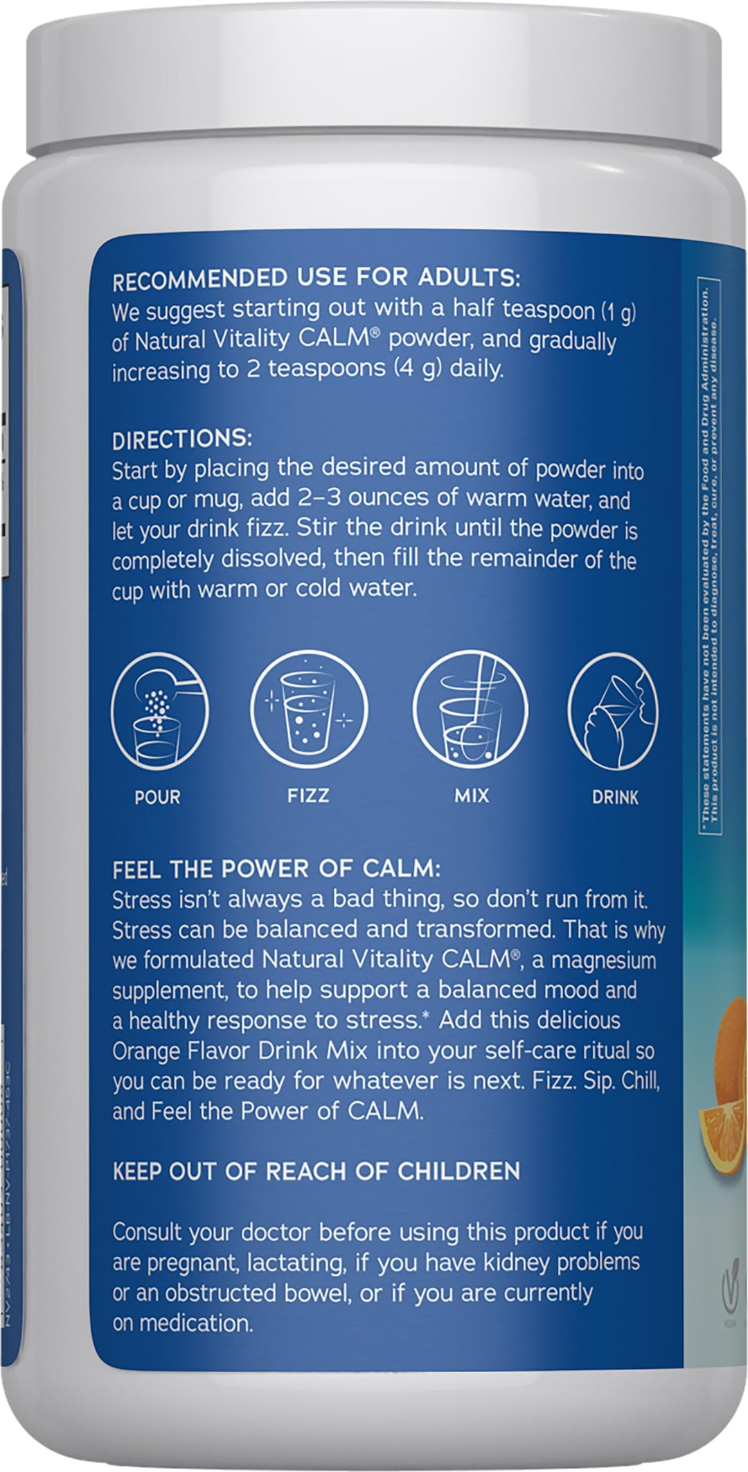 Natural Vitality Calm Magnesium Powder, Orange, 1 Count