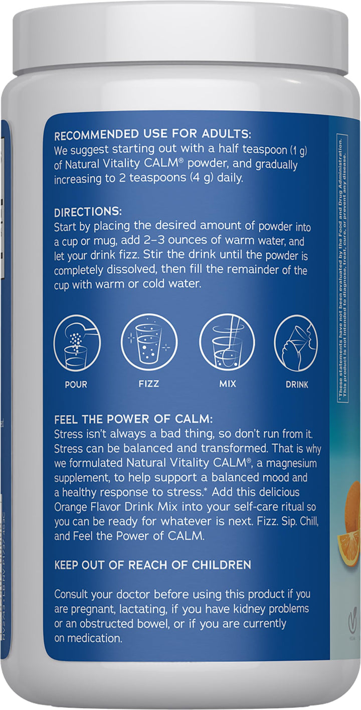 Natural Vitality Calm Magnesium Powder, Orange, 1 Count