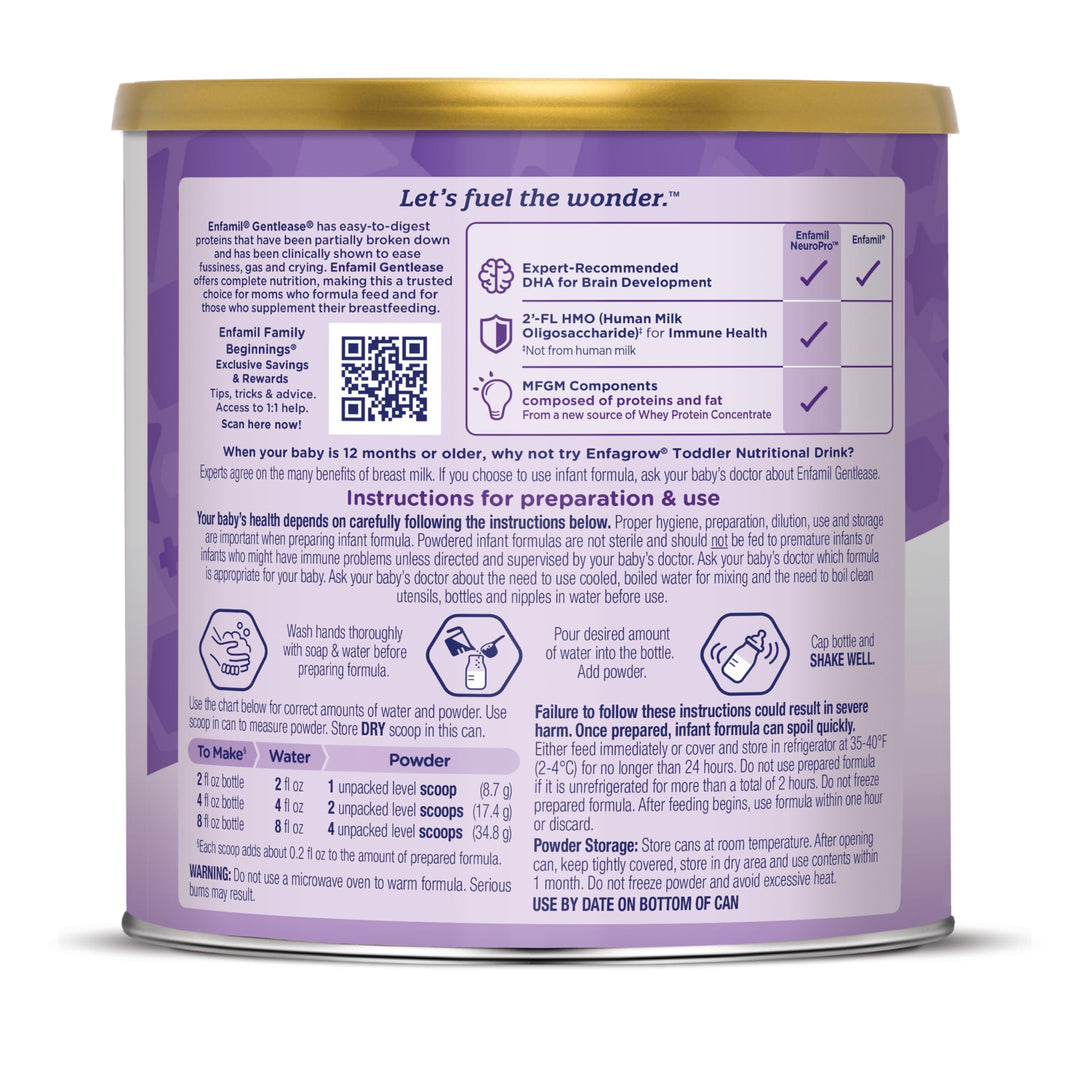 Enfamil Gentlease Baby Formula, Powder, 19.9 oz