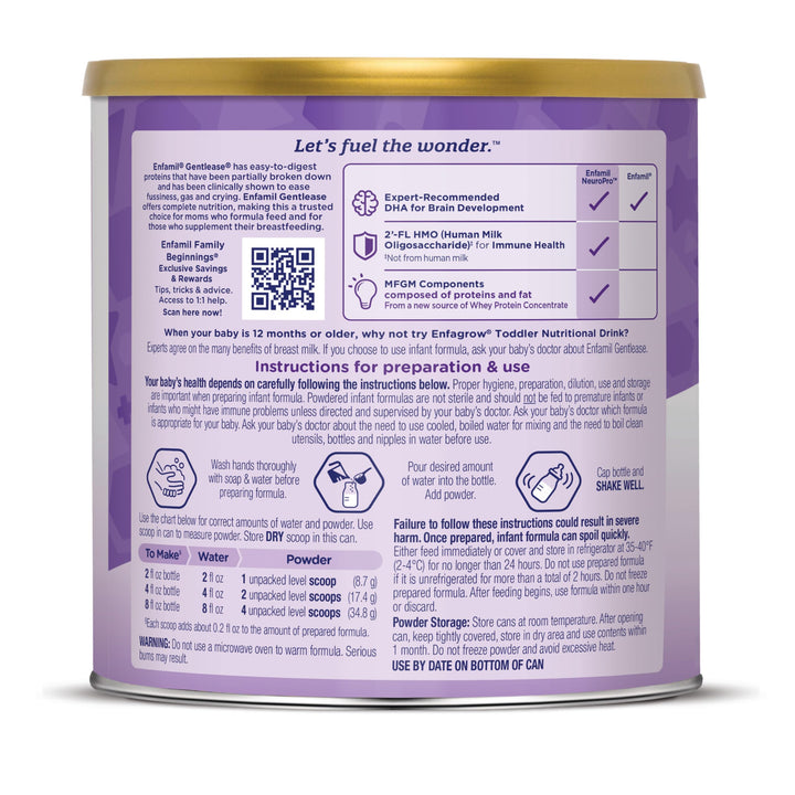 Enfamil Gentlease Baby Formula, Powder, 19.9 oz