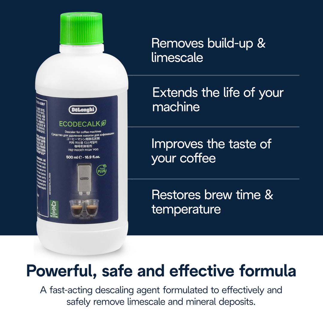 De'Longhi Natural Descaler For Coffee Machines, White, 500 ml