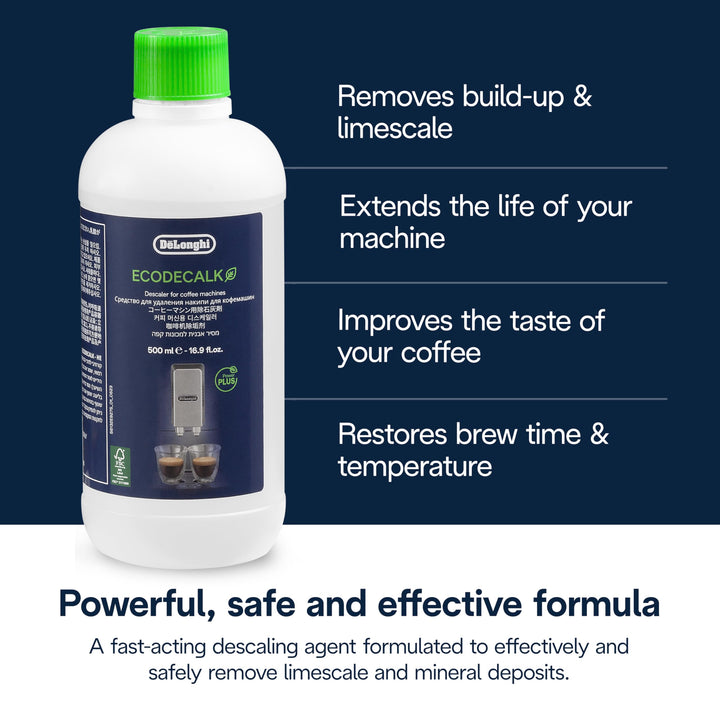 De'Longhi Natural Descaler For Coffee Machines, White, 500 ml