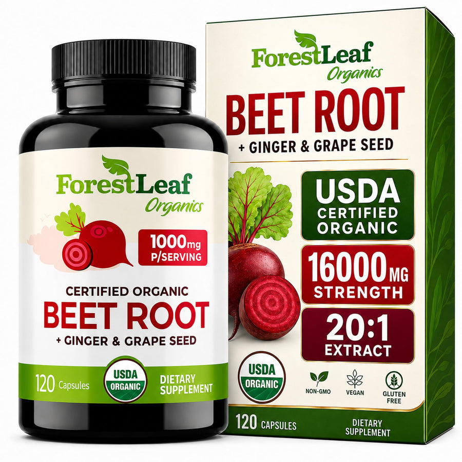 ForestLeaf Beet Root Capsules, 1000 mg, 120 Count