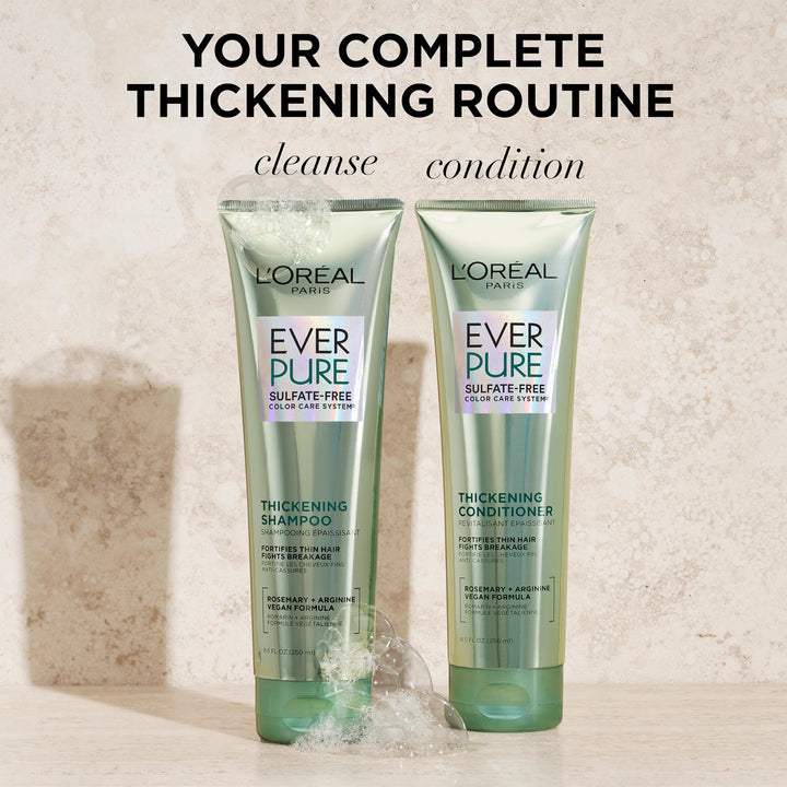 L'OREAL PARIS EverStrong Thickening Sulfate Free Shampoo and Conditioner Kit, 8.5 fl oz