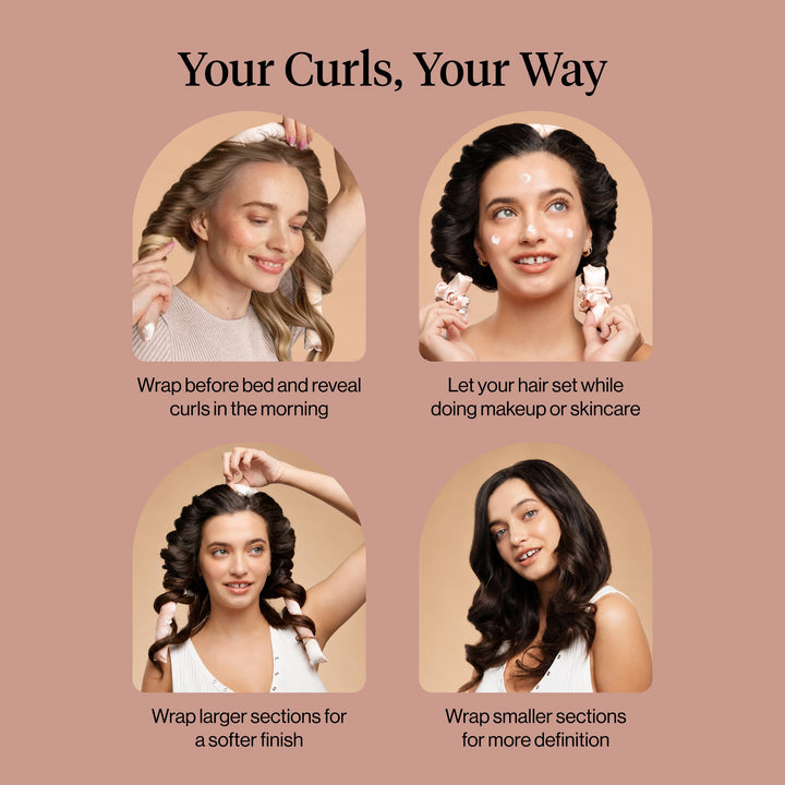 Kitsch Satin Heatless Curling Set, Sunset Tie Dye
