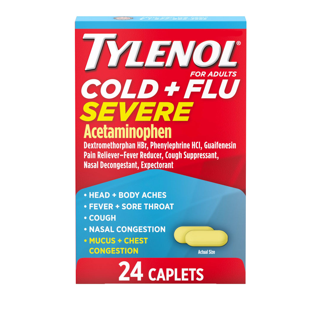 Tylenol Cold + Flu Severe Caplets, 24 Count