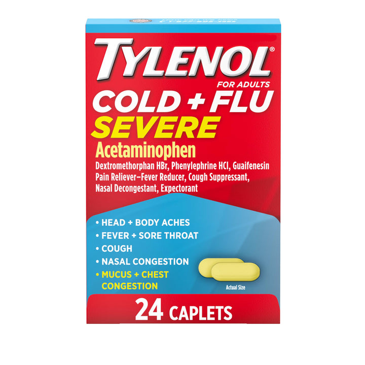 Tylenol Cold + Flu Severe Caplets, 24 Count