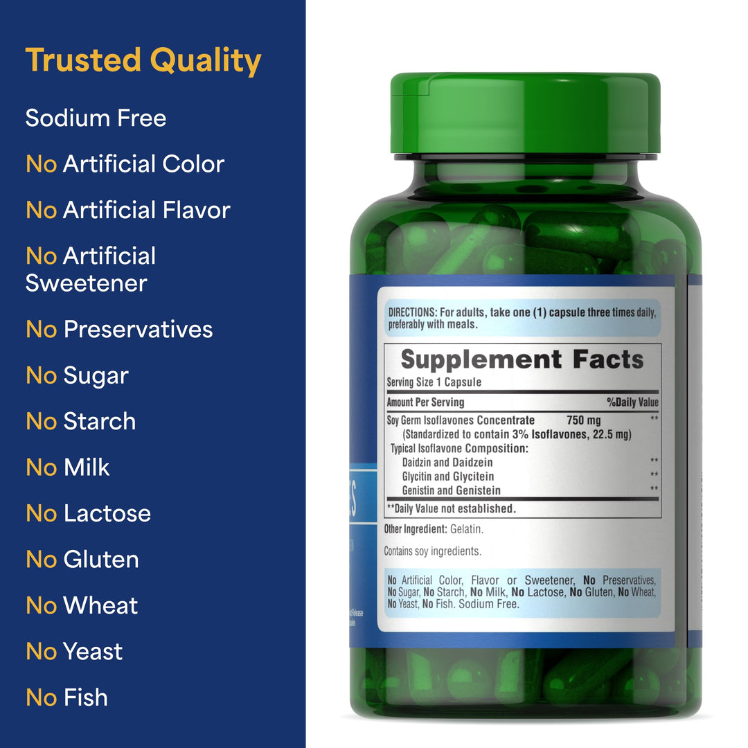 Puritan's Pride Soy Isoflavones, 750 mg, 120 Count