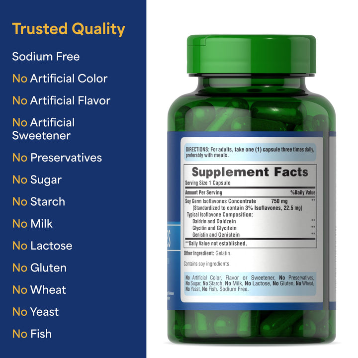 Puritan's Pride Soy Isoflavones, 750 mg, 120 Count
