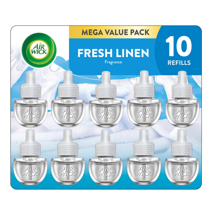 Air Wick Plug In Scented Oil Refill, Fresh Linen, 10 Count